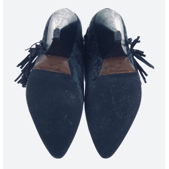 Isabel Marant canvas fringe slouch western cowboy snake print boho boots fall 38 - Picture 10 of 10